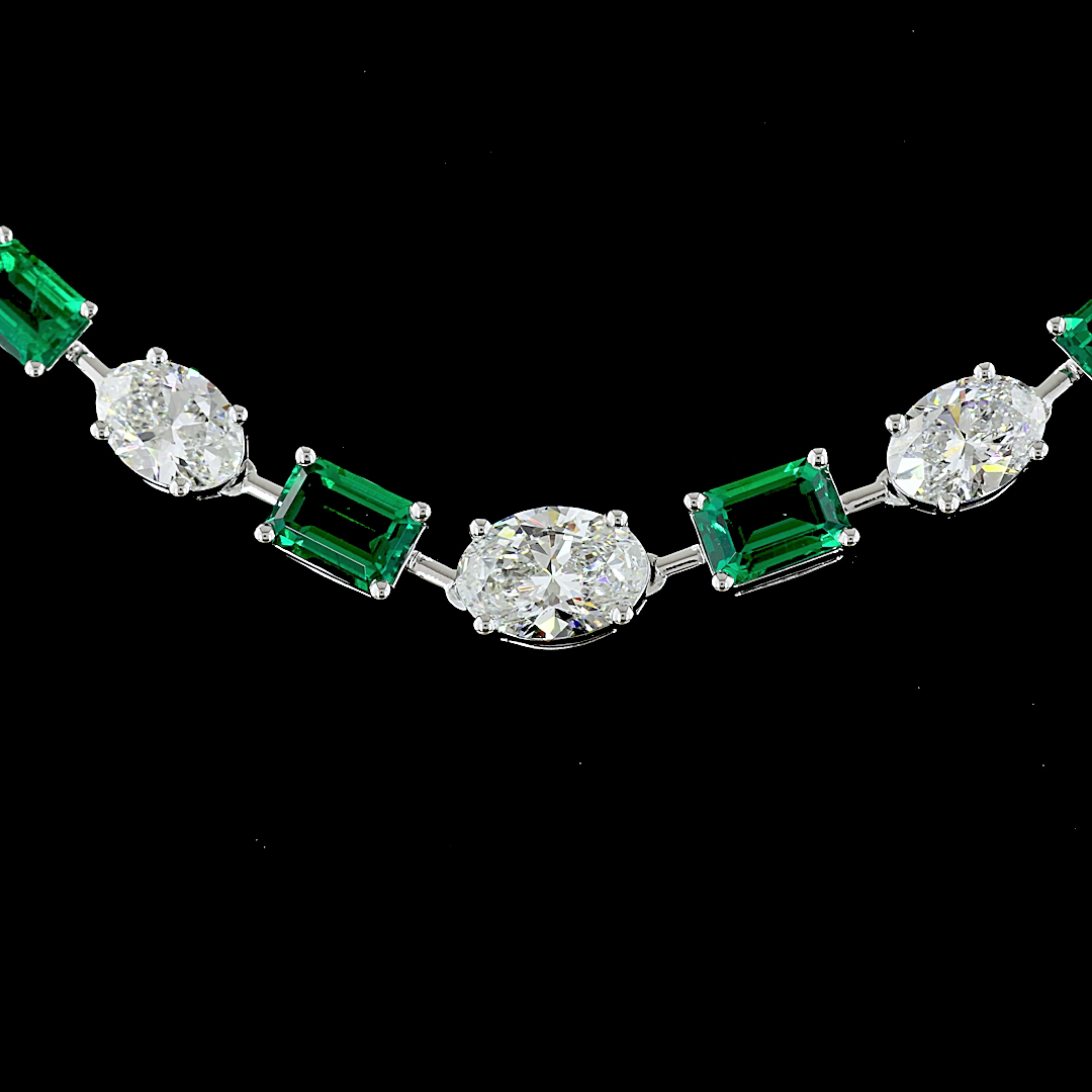 14.89 CTTW MIX Lab Diamond Riviera Necklace (F Color and VS1 Clarity)