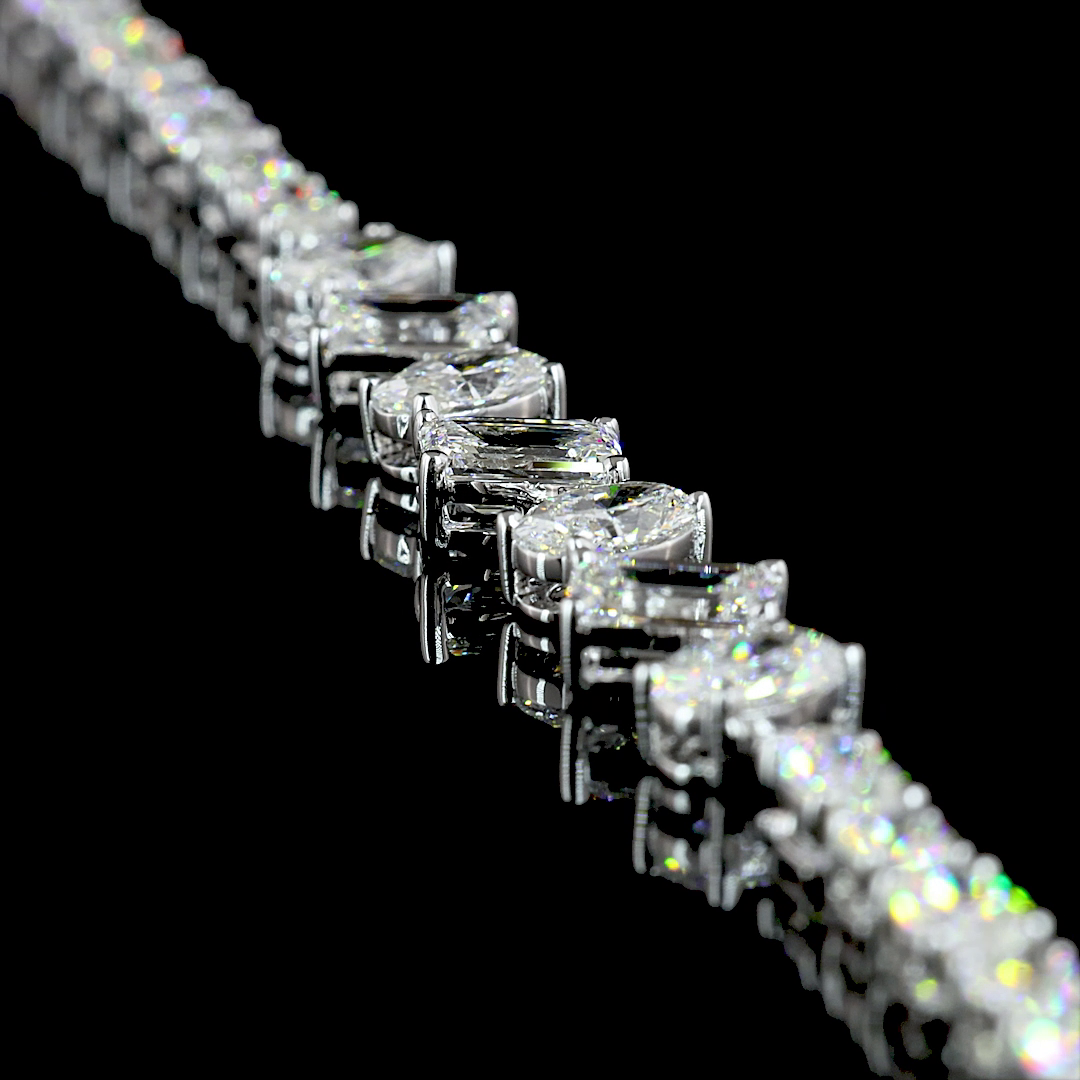 9.90 CTTW MIX Lab Diamond Tennis Necklace 16.5"