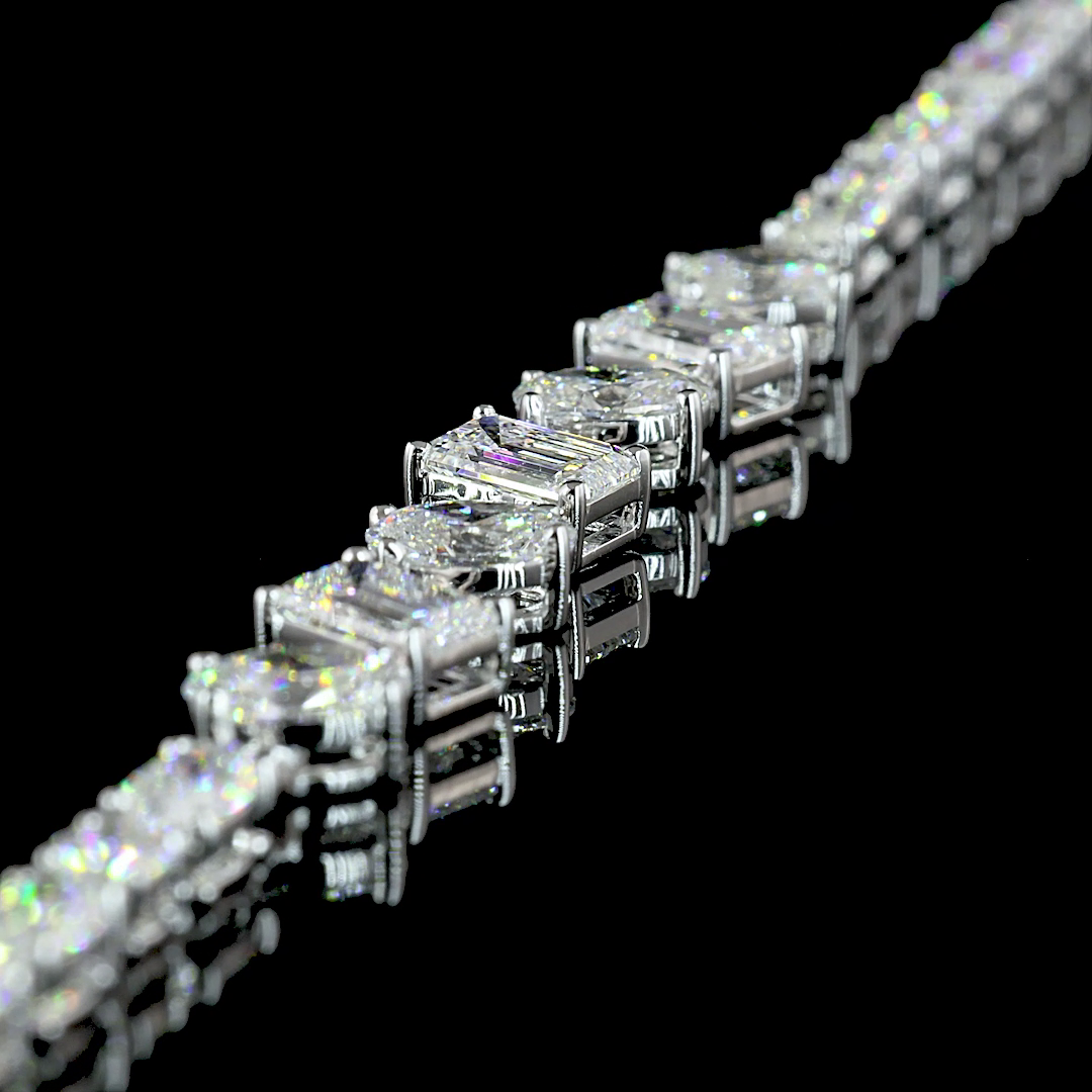 9.90 CTTW MIX Lab Diamond Tennis Necklace 16.5"