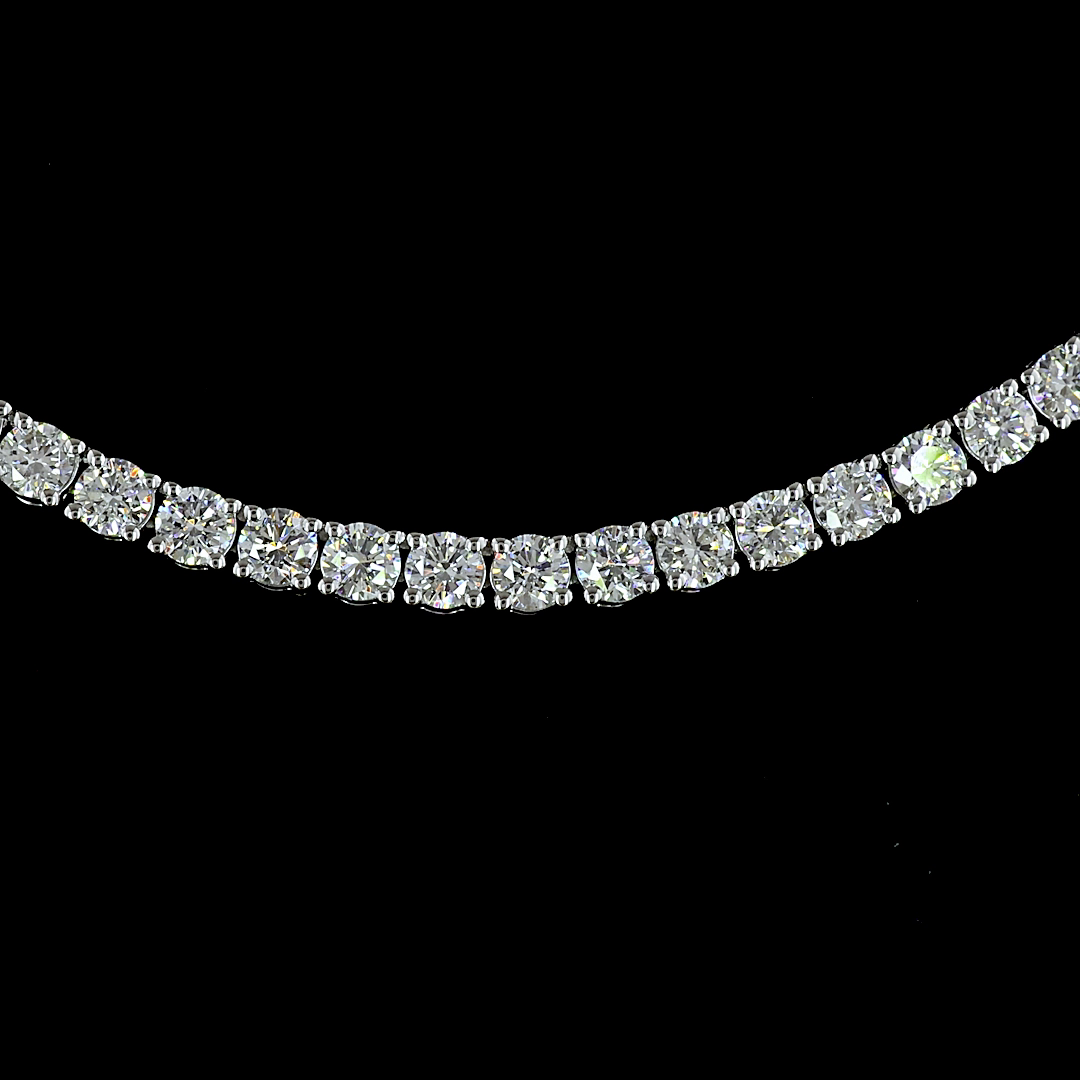 6.19 CTTW Round Lab Diamond Tennis Necklace (E Color and VS Clarity)