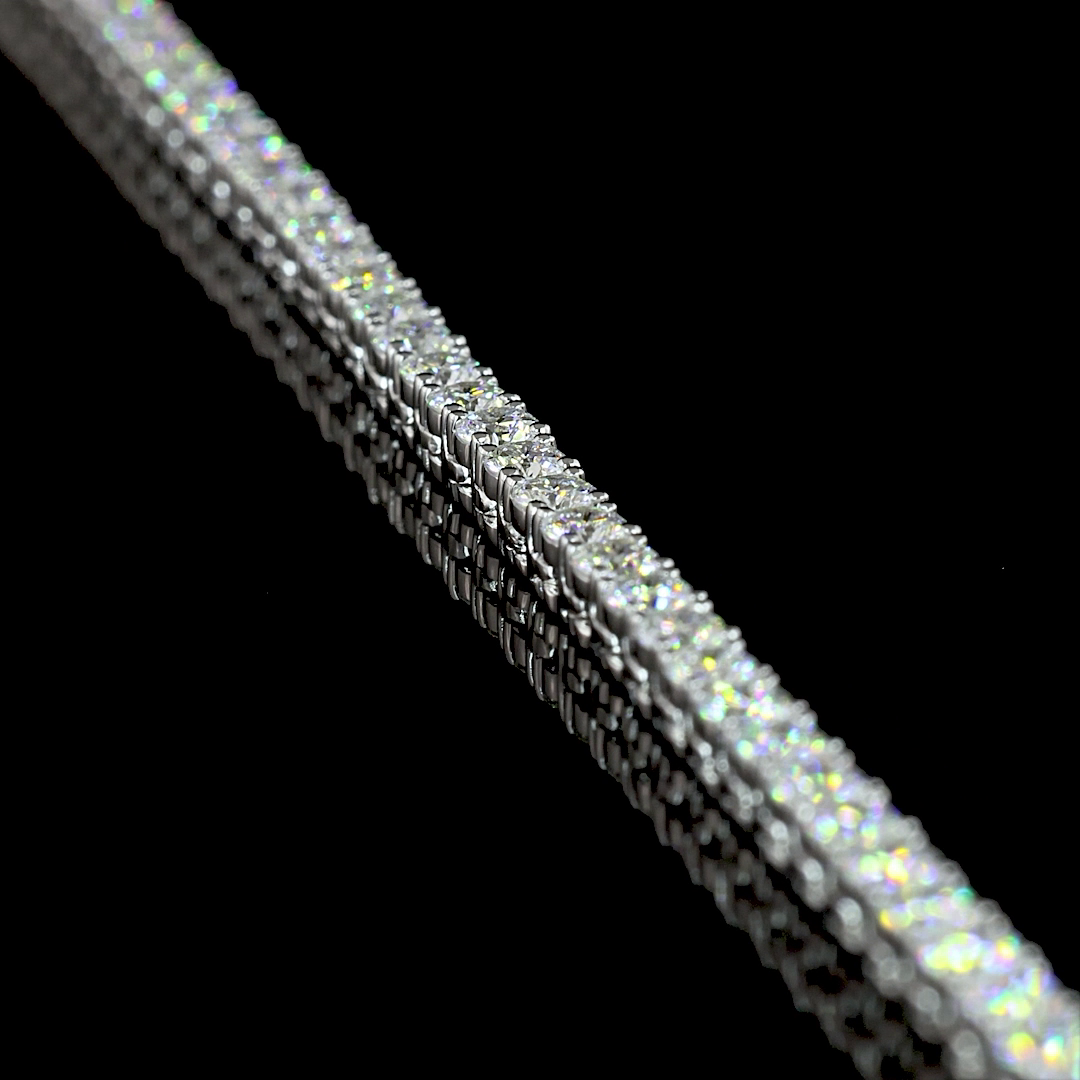 6.19 CTTW Round Lab Diamond Tennis Necklace (E Color and VS Clarity)