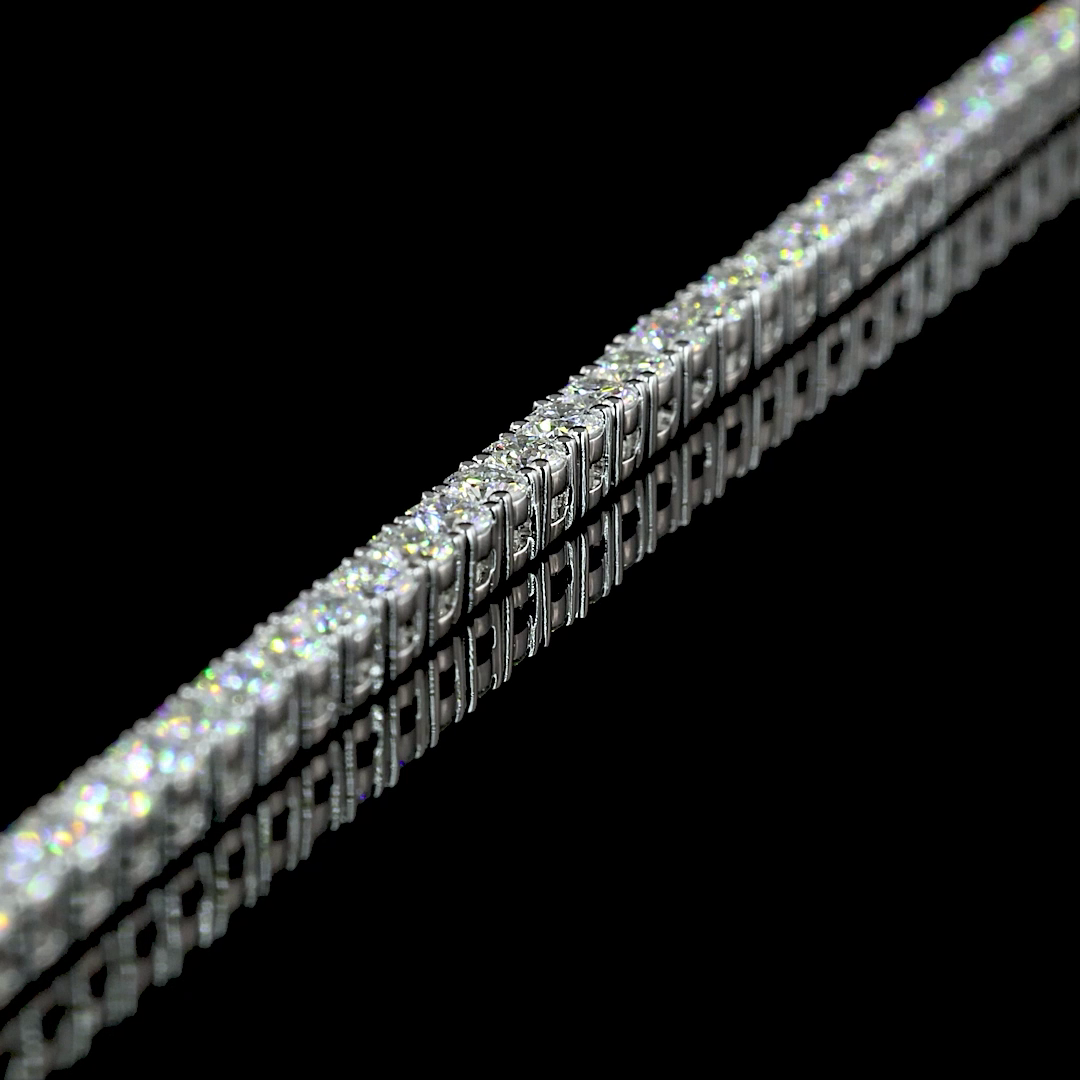 6.19 CTTW Round Lab Diamond Tennis Necklace (E Color and VS Clarity)