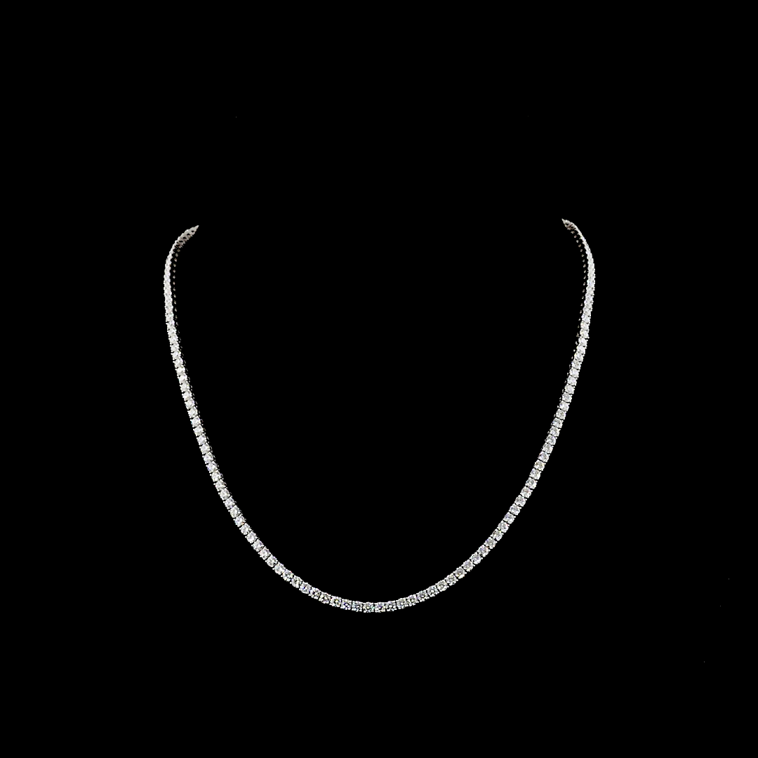 9.22 CTTW Round Lab Diamond Tennis Necklace (E Color and VS1/VS Clarity)