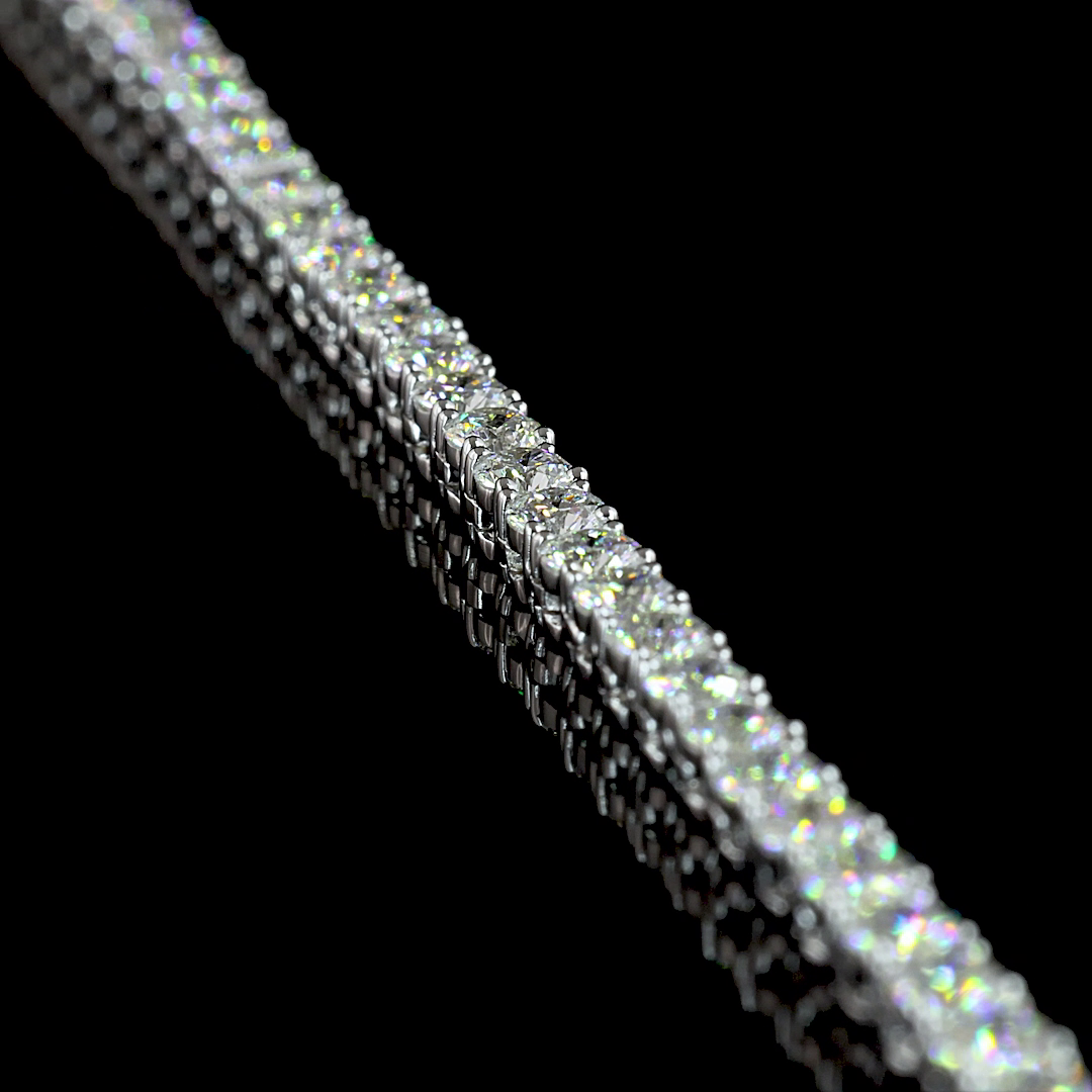 9.22 CTTW Round Lab Diamond Tennis Necklace (E Color and VS1/VS Clarity)