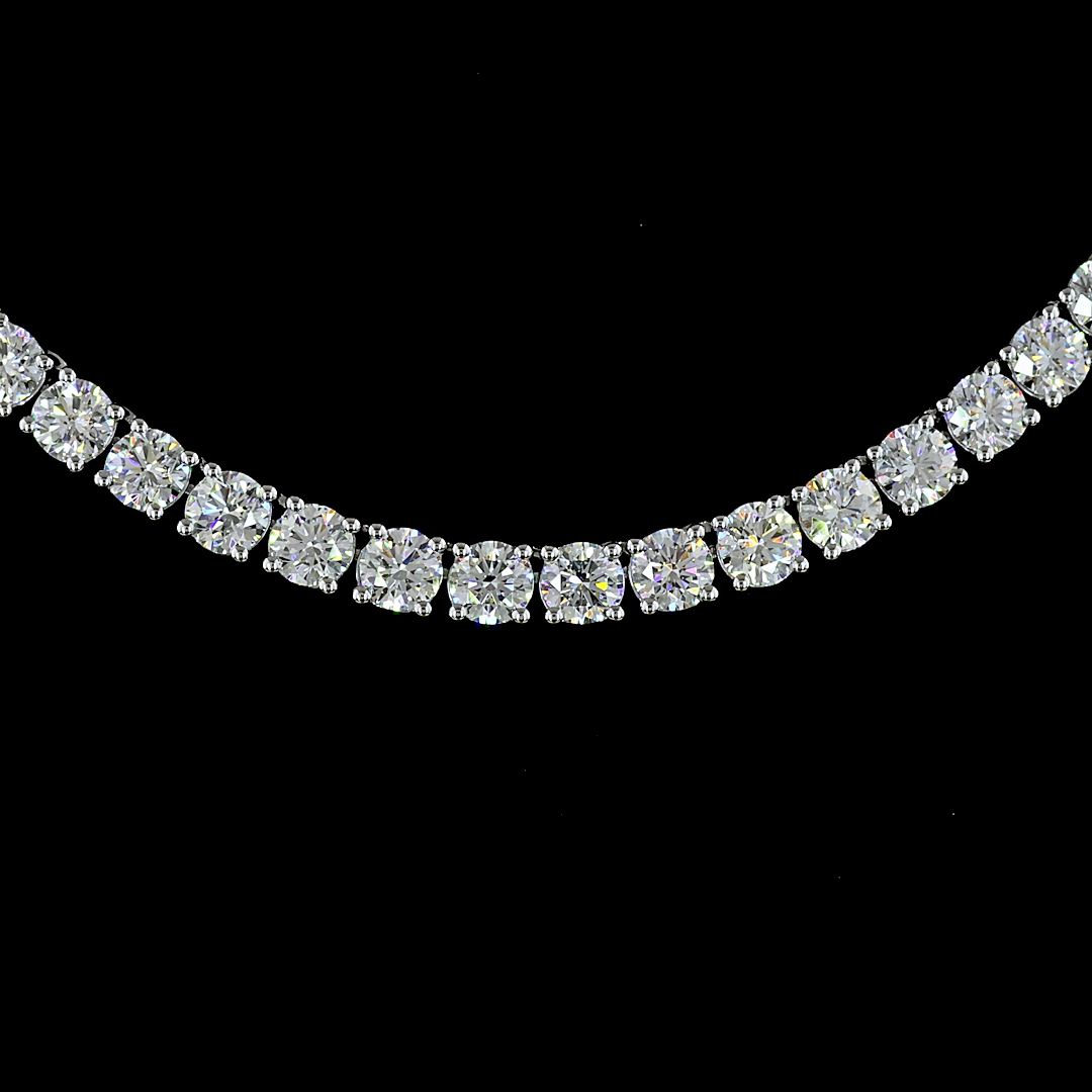15.35 CTTW Round Lab Diamond Tennis Necklace 16.5"