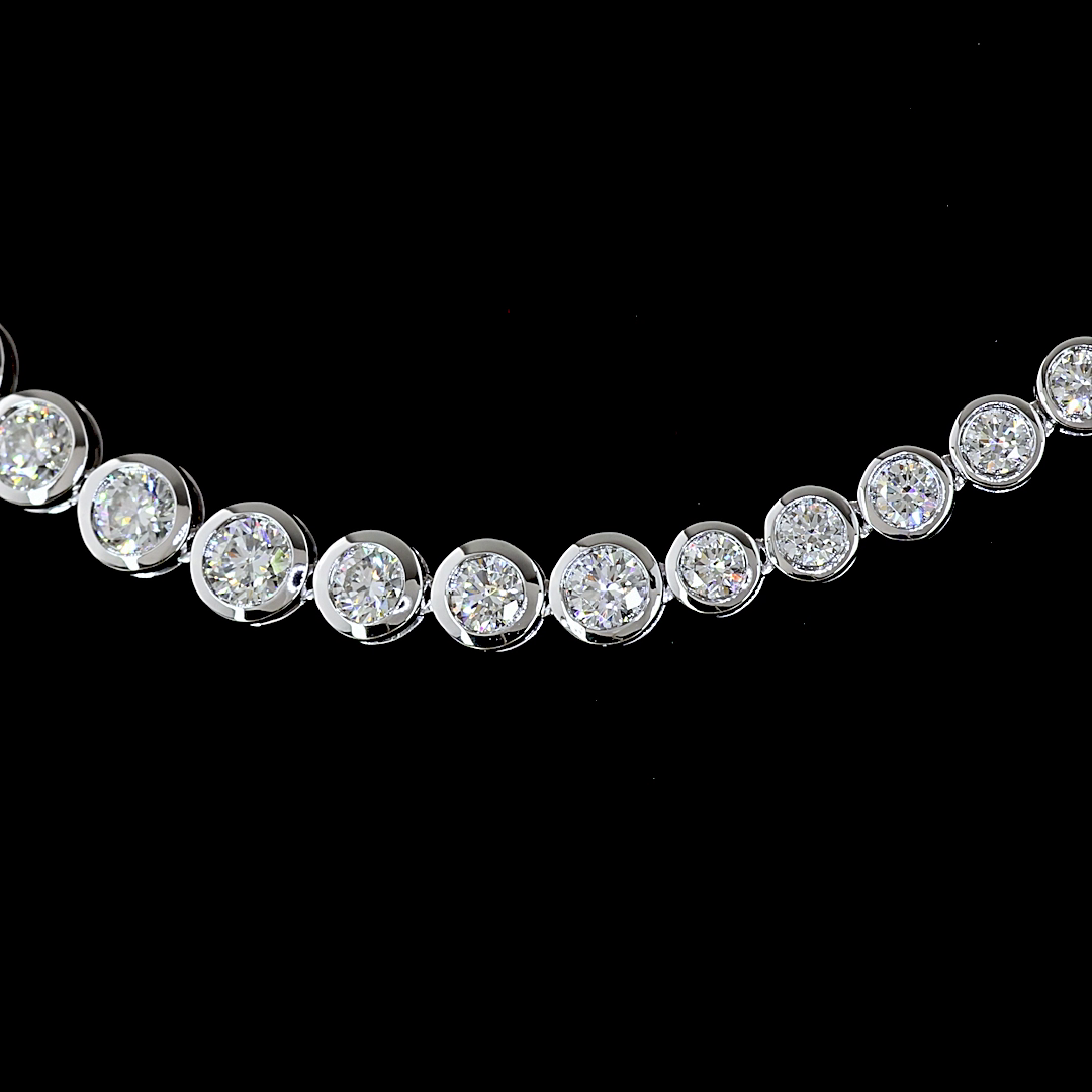 9.93 CTTW Round Lab Diamond Riviera Necklace