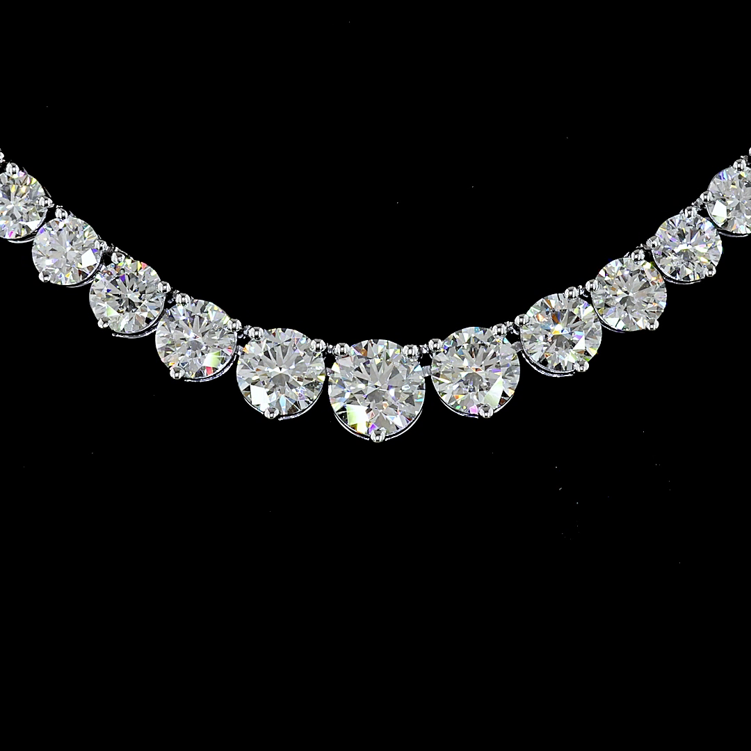 9.89 CTTW Round Lab Diamond Riviera Necklace (E Color and VS Clarity)