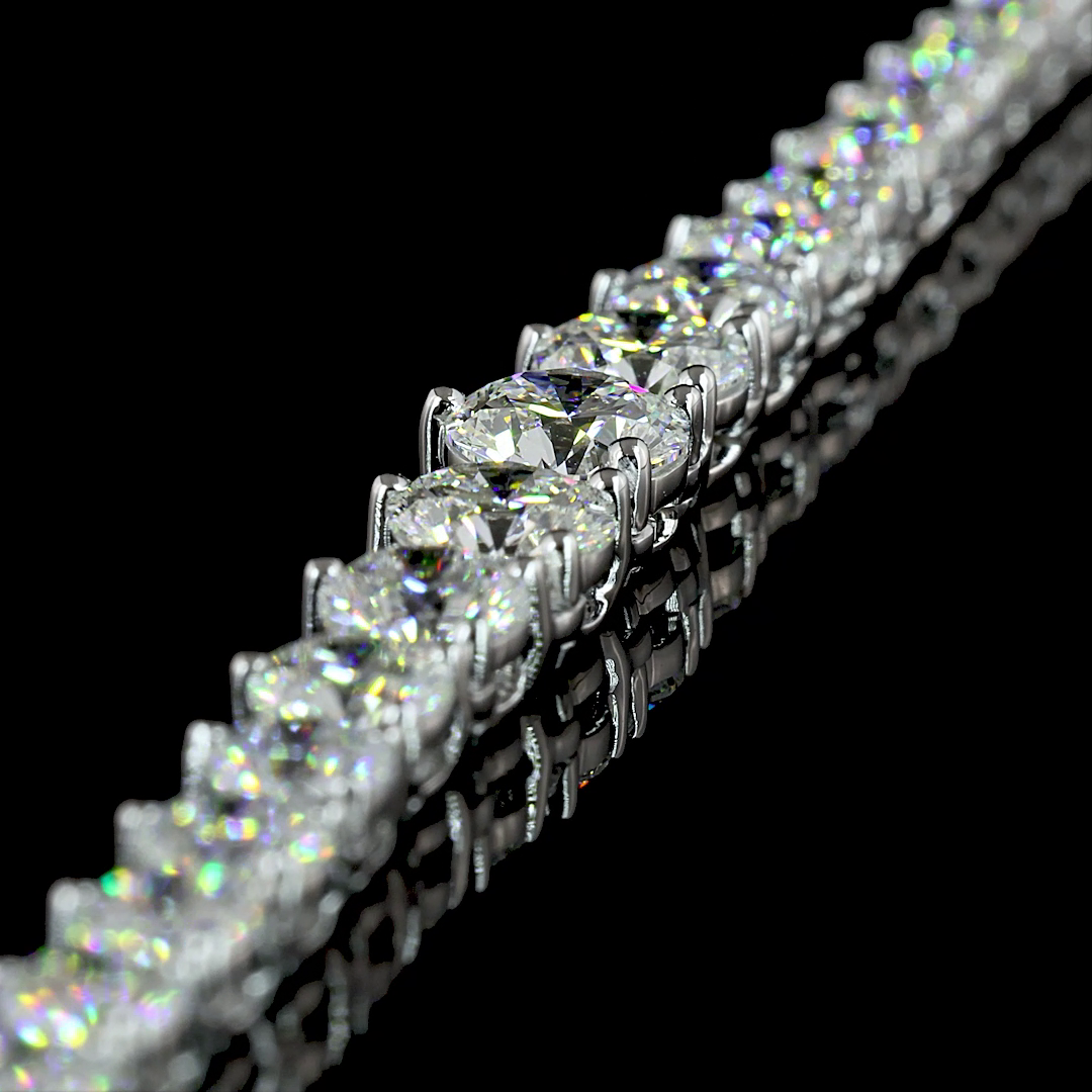 9.89 CTTW Round Lab Diamond Riviera Necklace (E Color and VS Clarity)