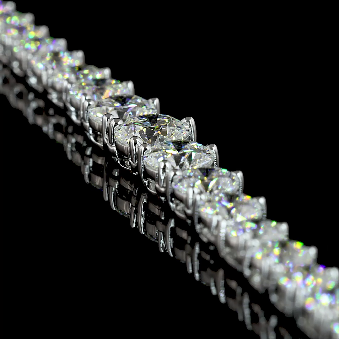 9.89 CTTW Round Lab Diamond Riviera Necklace (E Color and VS Clarity)