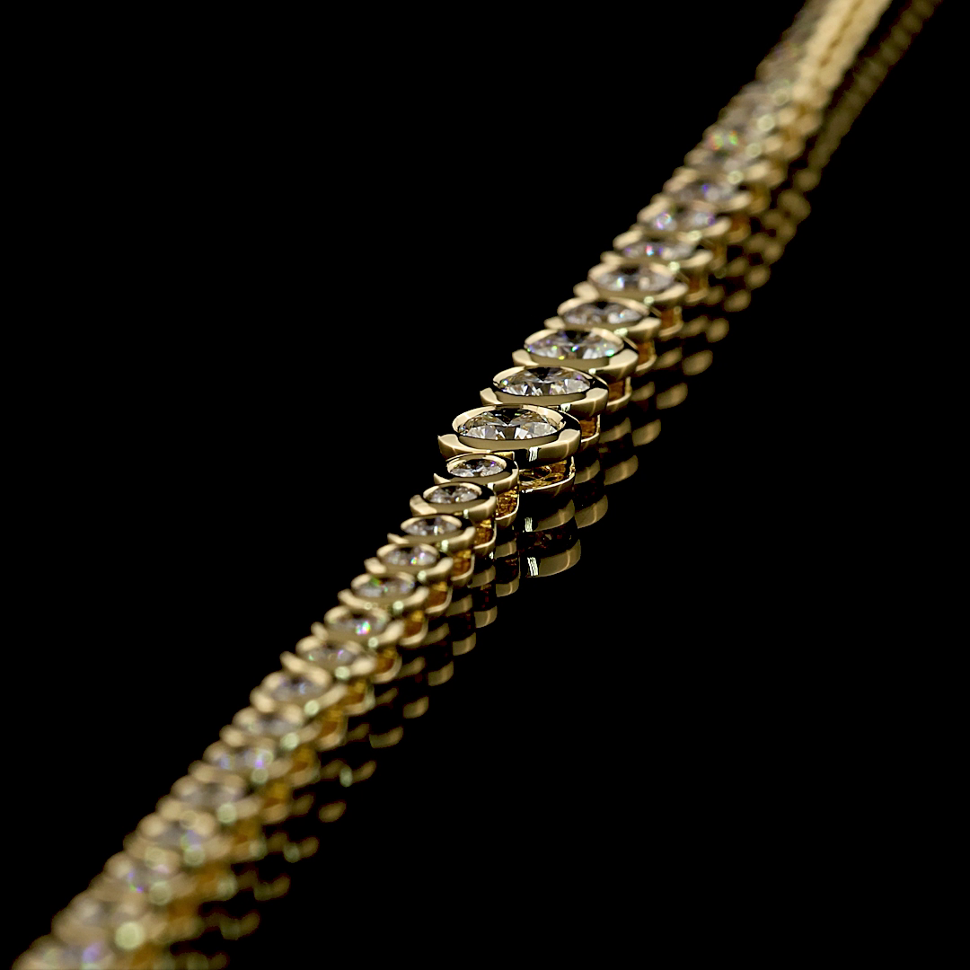 5.37 CTTW Round Lab Diamond Riviera Necklace (E Color and VS Clarity)