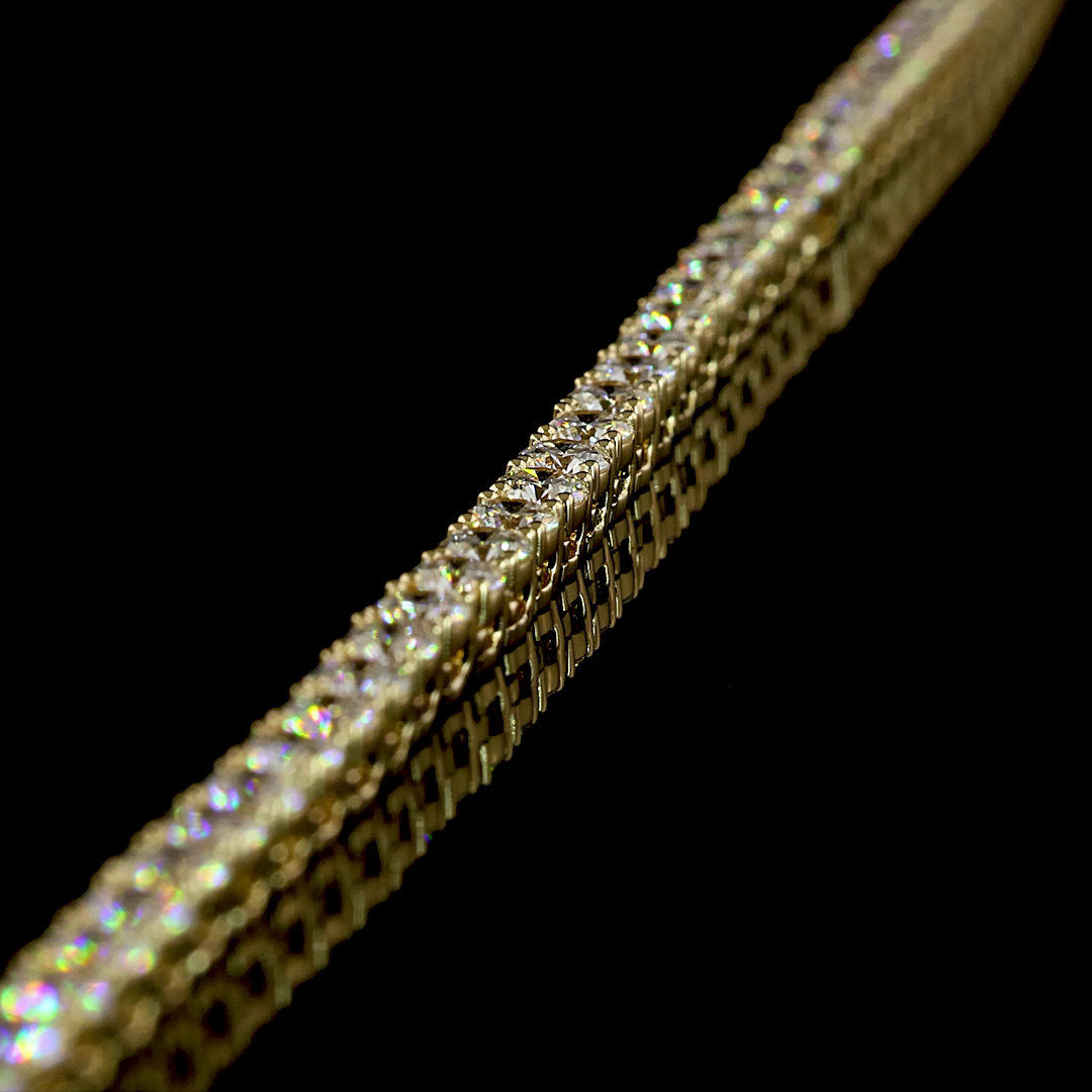 10.04 CTTW Round Lab Diamond Tennis Necklace (E Color and VS Clarity)