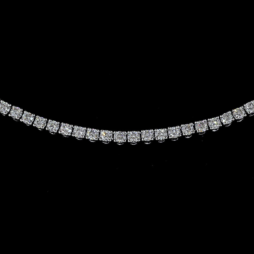 6.07 CTTW Round Lab Diamond Tennis Necklace (E Color and VS Clarity)