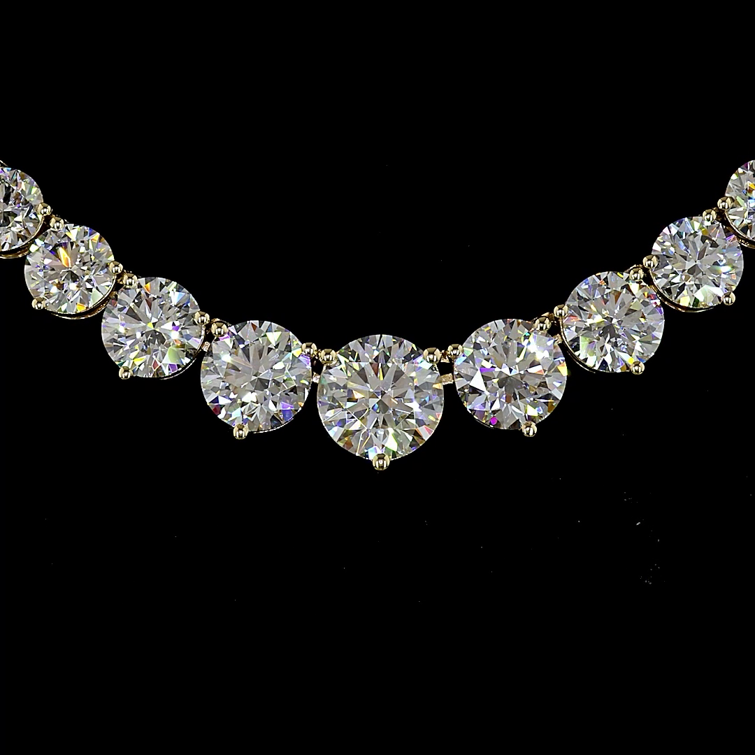 10.23 CTTW Round Lab Diamond Riviera Necklace (E Color and VS Clarity)