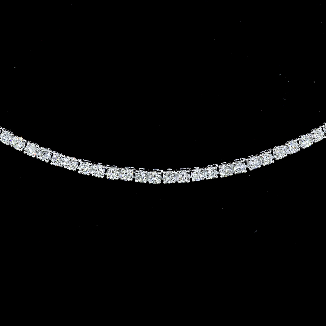 3.54 CTTW Round Lab Diamond Tennis Necklace (E Color and VS Clarity)
