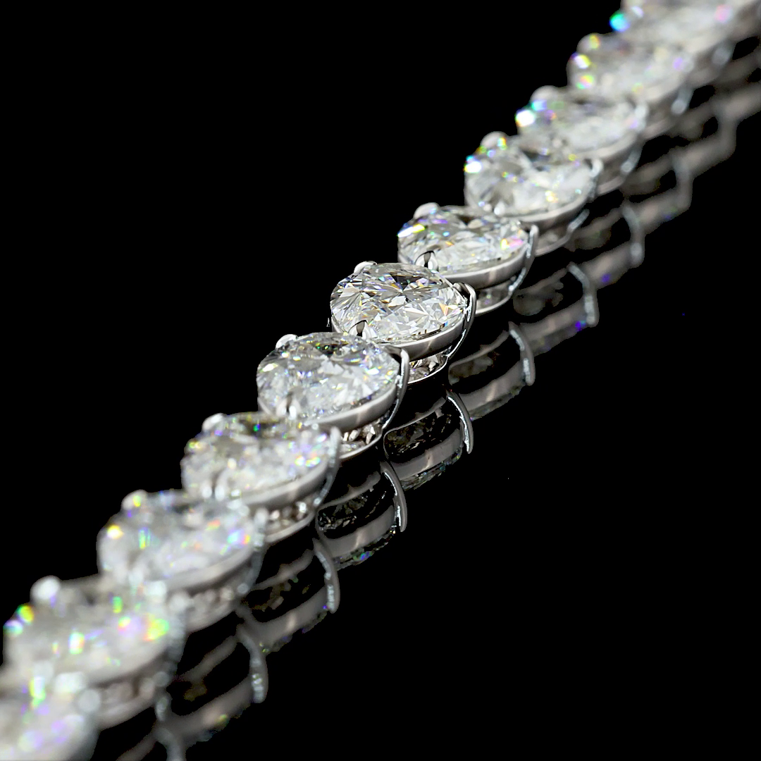 38.38 CTTW Pear Lab Grown Diamond Lariat Necklace 16.5" (E Color and VVS2 Clarity)