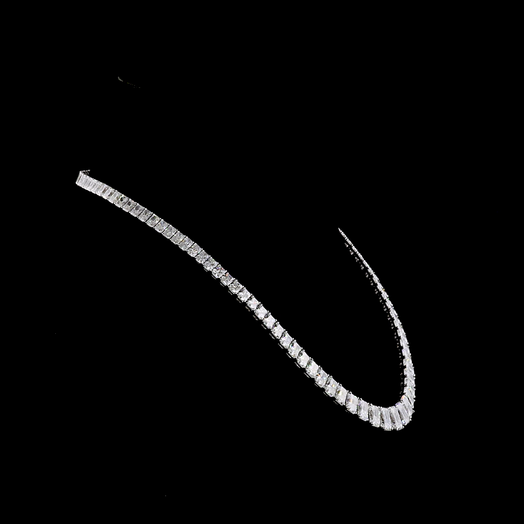 45.24 CTTW Radiant Lab Grown Diamond Riviera Necklace 16" (E Color and VS1 Clarity)