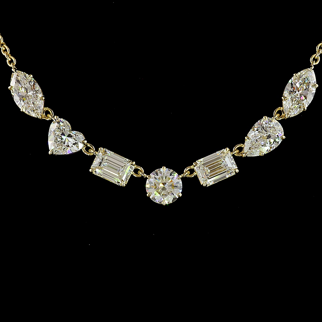 5.39 CTTW MIX Lab Diamond Station Necklace (E Color and VS1 Clarity)