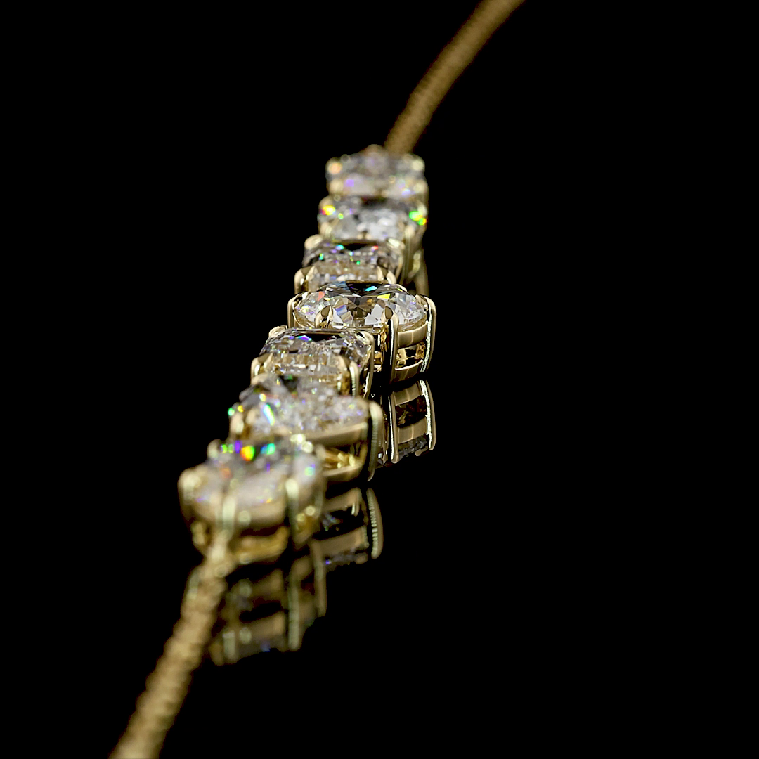 5.39 CTTW MIX Lab Diamond Station Necklace (E Color and VS1 Clarity)
