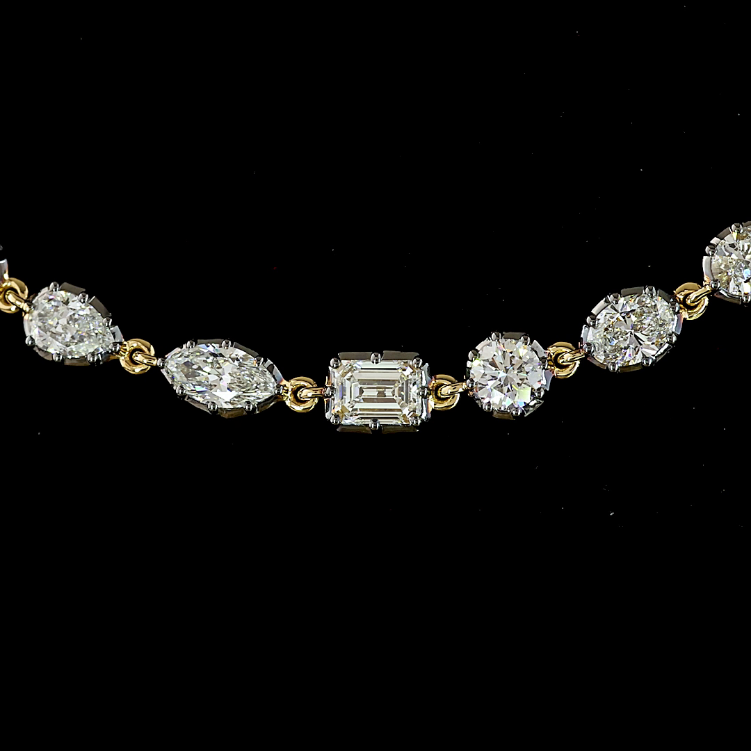 10.81 CTTW MIX Lab Grown Diamond Station Necklace 17" (E Color and VS1 Clarity)