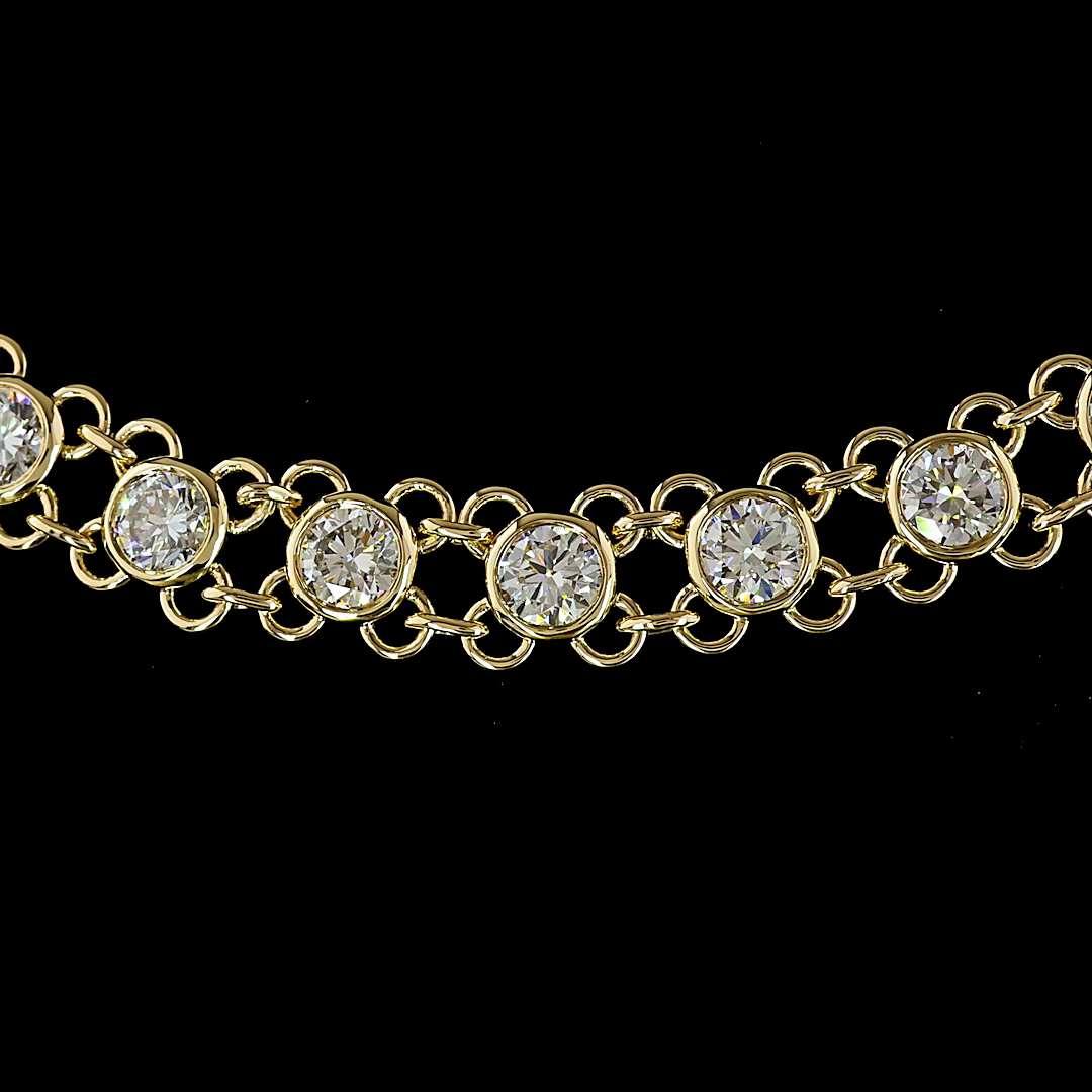 12.84 CTTW Round Lab Diamond Station Necklace (E Color and VS1 Clarity)