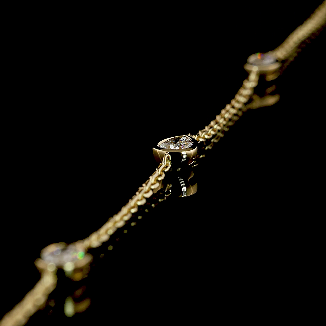3.02 CTTW MIX Lab Diamond Station Necklace (E Color and VS1 Clarity)