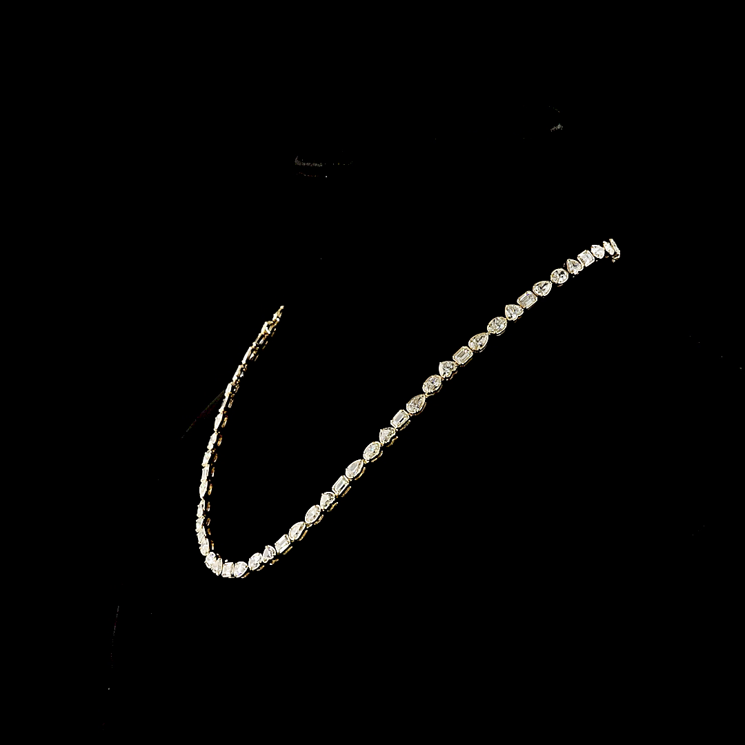18.18 CTTW MIX Natural Diamond Tennis Necklace 16.5" (H Color and SI Clarity)