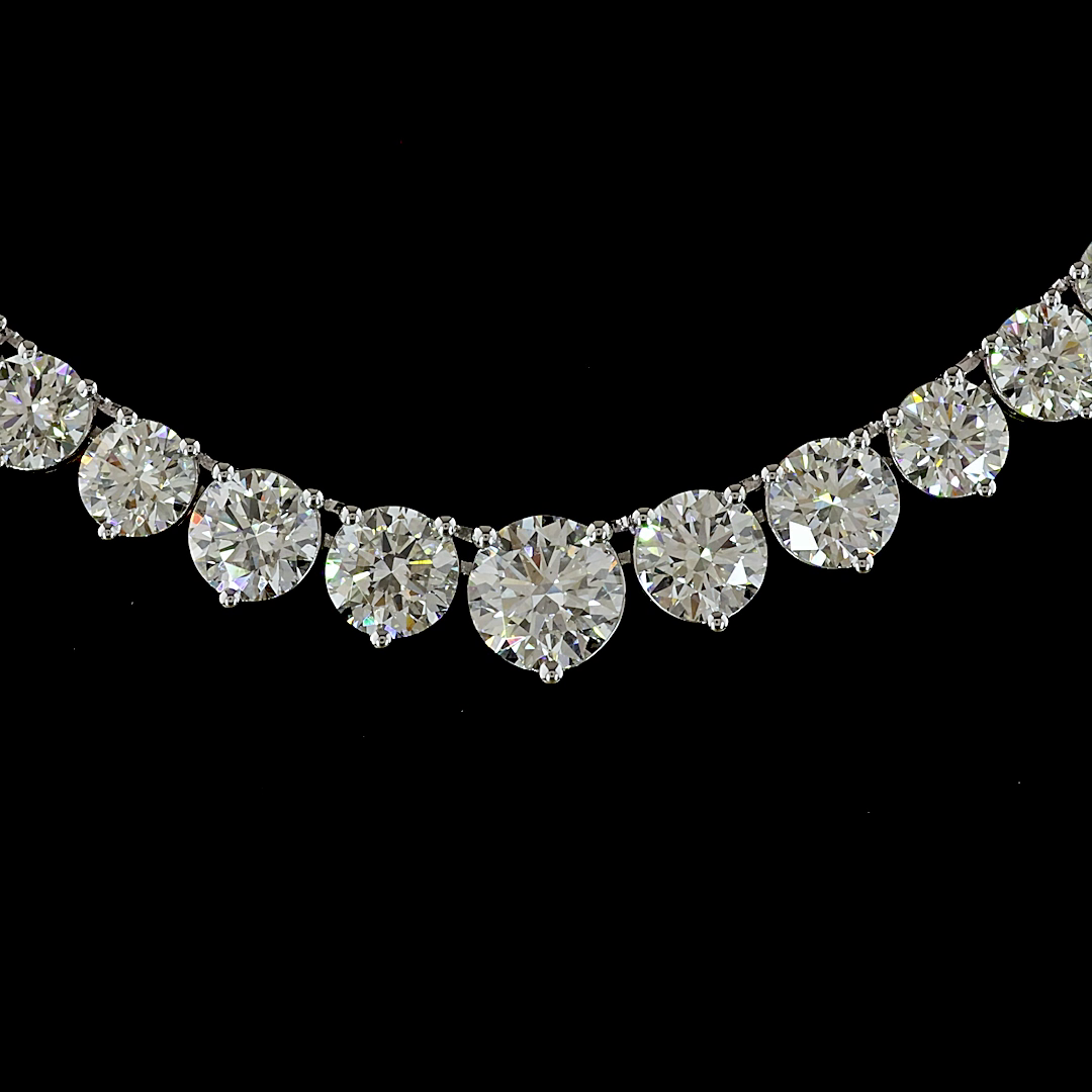8.35 CTTW Round Lab Diamond Riviera Necklace (H Color and SI Clarity)