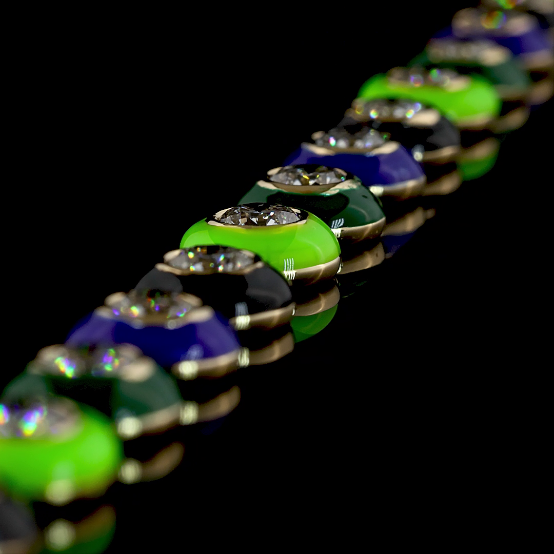 11.41 CTTW Round Lab Diamond Station Necklace (E Color and VS1 Clarity)