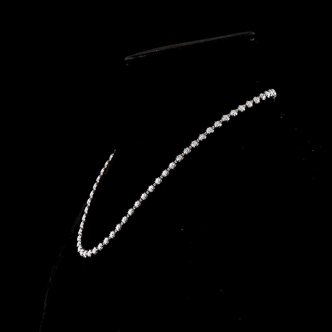 10.09 CTTW Round Lab Grown Diamond Station Necklace 16.5" (E Color and VS1 Clarity)