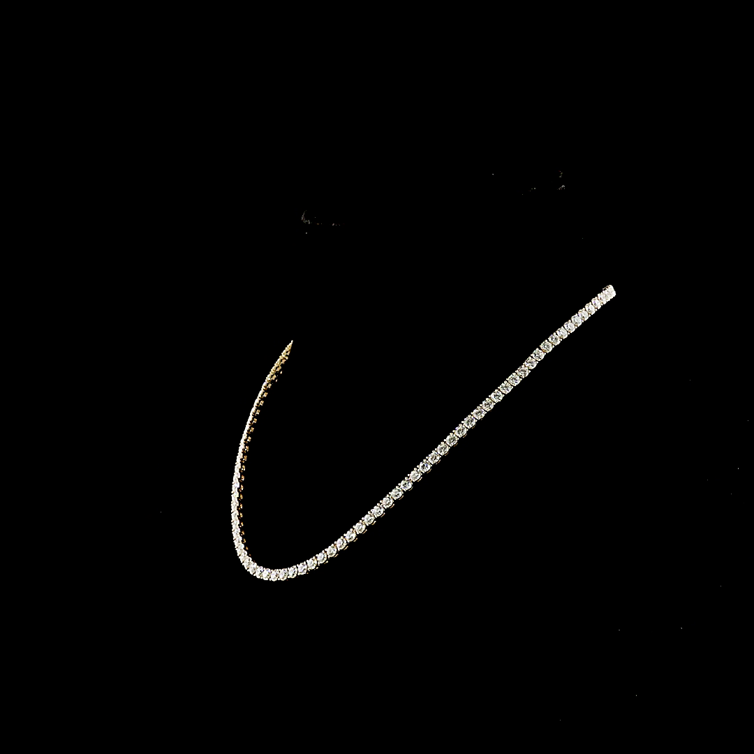 14.39 CTTW Round Lab Grown Diamond Tennis Necklace 15" (F Color and VS Clarity)
