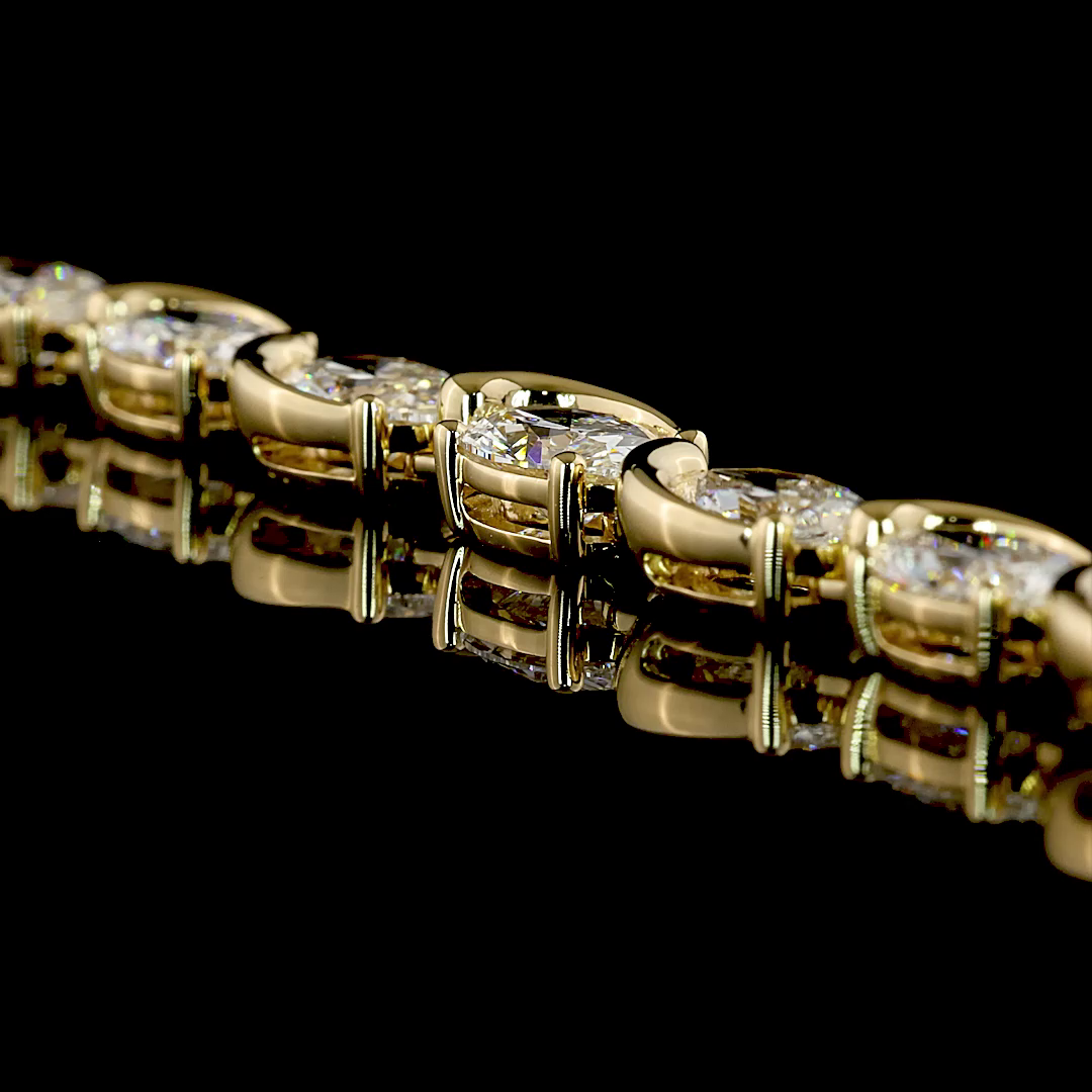 6.92 CTTW Marquise Lab Grown Diamond Riviera Necklace 16.5" (E Color and VS1 Clarity)