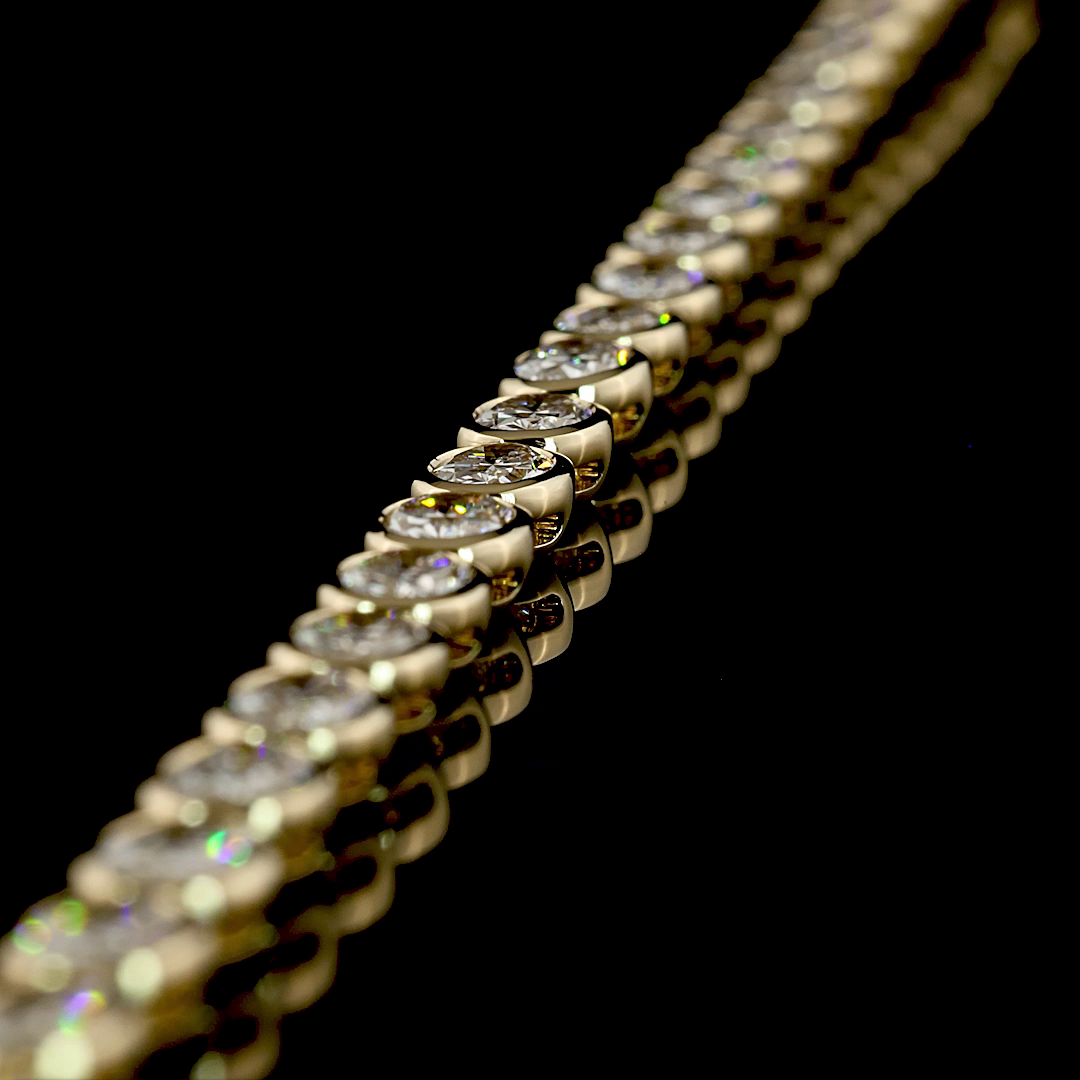 18.84 CTTW Oval Lab Grown Diamond Tennis Necklace 16.5" (D Color and VS1 Clarity)