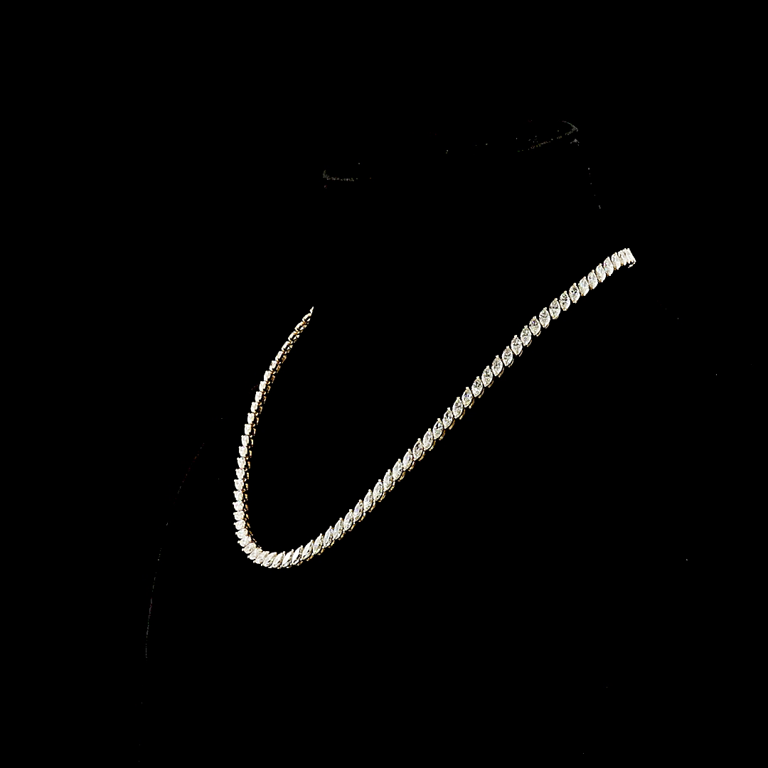 22.14 CTTW Marquise Lab Grown Diamond Tennis Necklace 16.5" (E Color and VS1 Clarity)