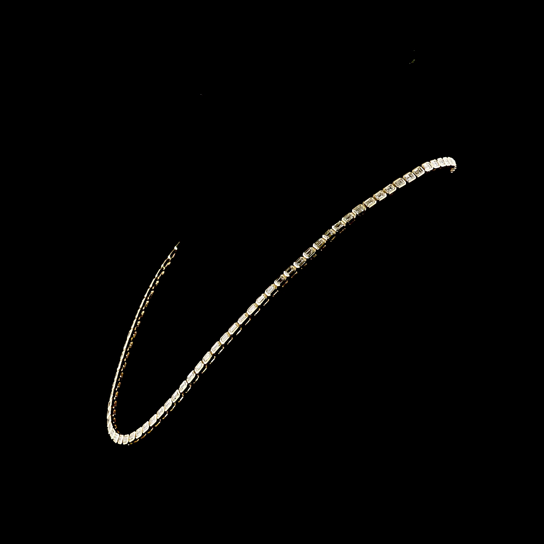10.02 CTTW Emerald Lab Grown Diamond Tennis Necklace 16.5" (E Color and VS1 Clarity)