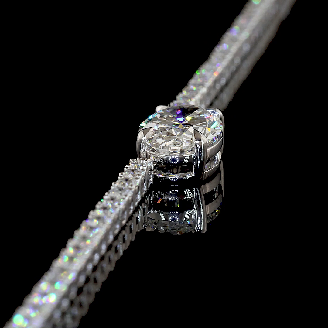 6.02 CTTW Oval Lab Grown Diamond 67 Necklace 16" (F Color and VS1 Clarity)