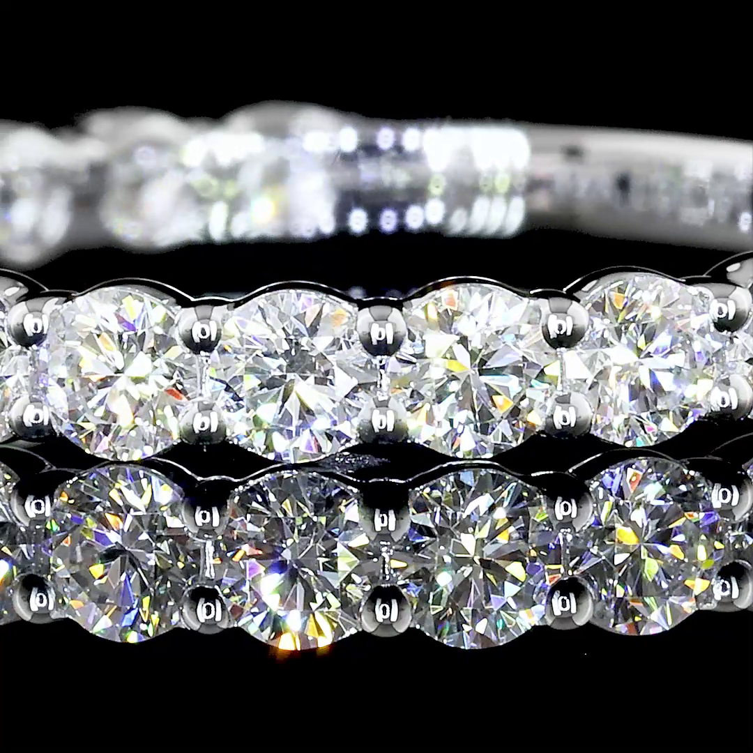 0.99 CTTW Round Lab Diamond 3/4 Eternity Band Sz. 6 14k White Gold E/F Color and VS1/VS Clarity jewelry-spot-usa