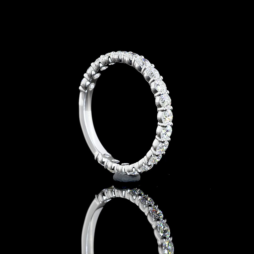0.99 CTTW Round Lab Diamond 3/4 Eternity Band Sz. 6 14k White Gold E/F Color and VS1/VS Clarity jewelry-spot-usa