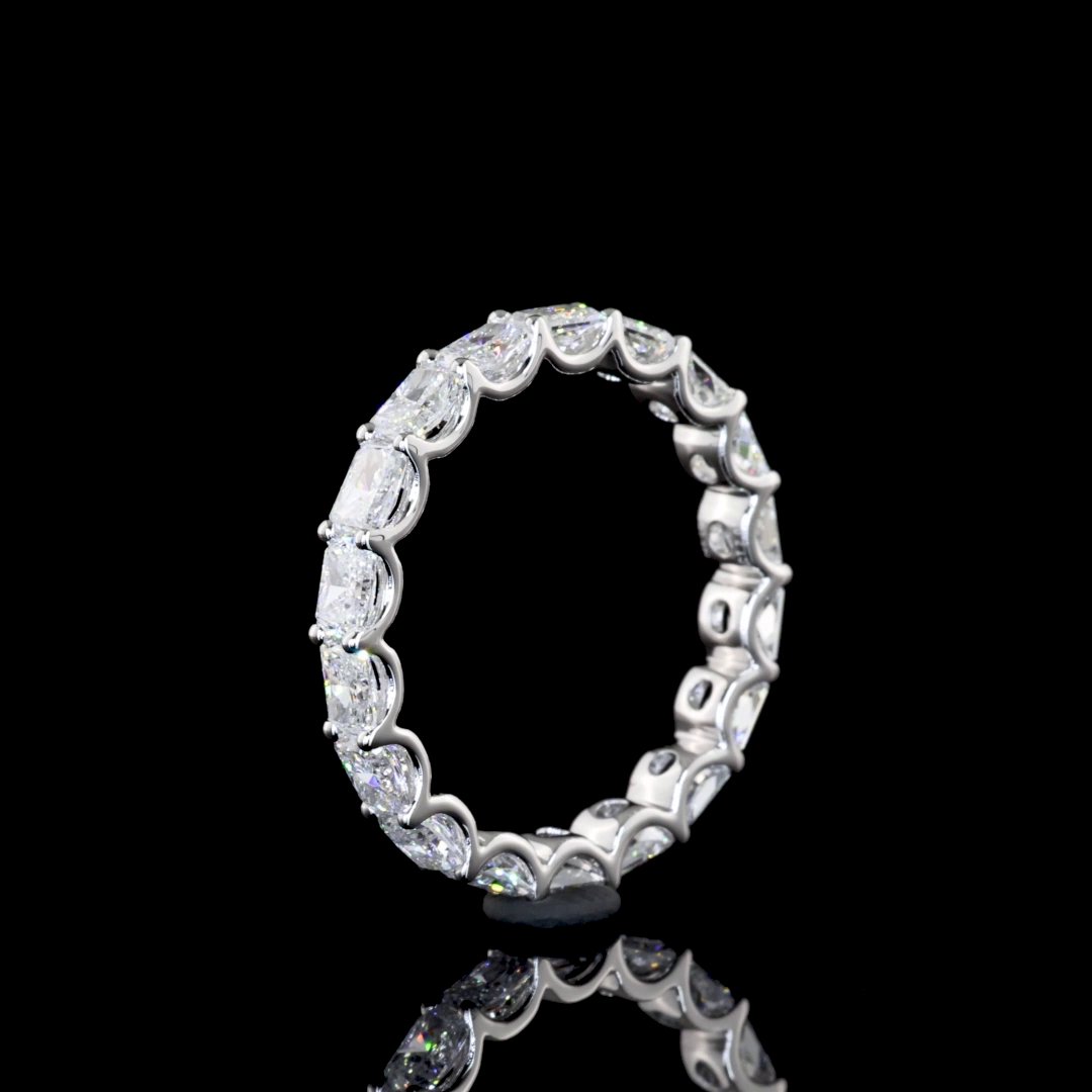 2.00 CTTW Radiant Lab Diamond Full Eternity Sz. 6 14k White Gold E Color and VS Clarity jewelry-spot-usa