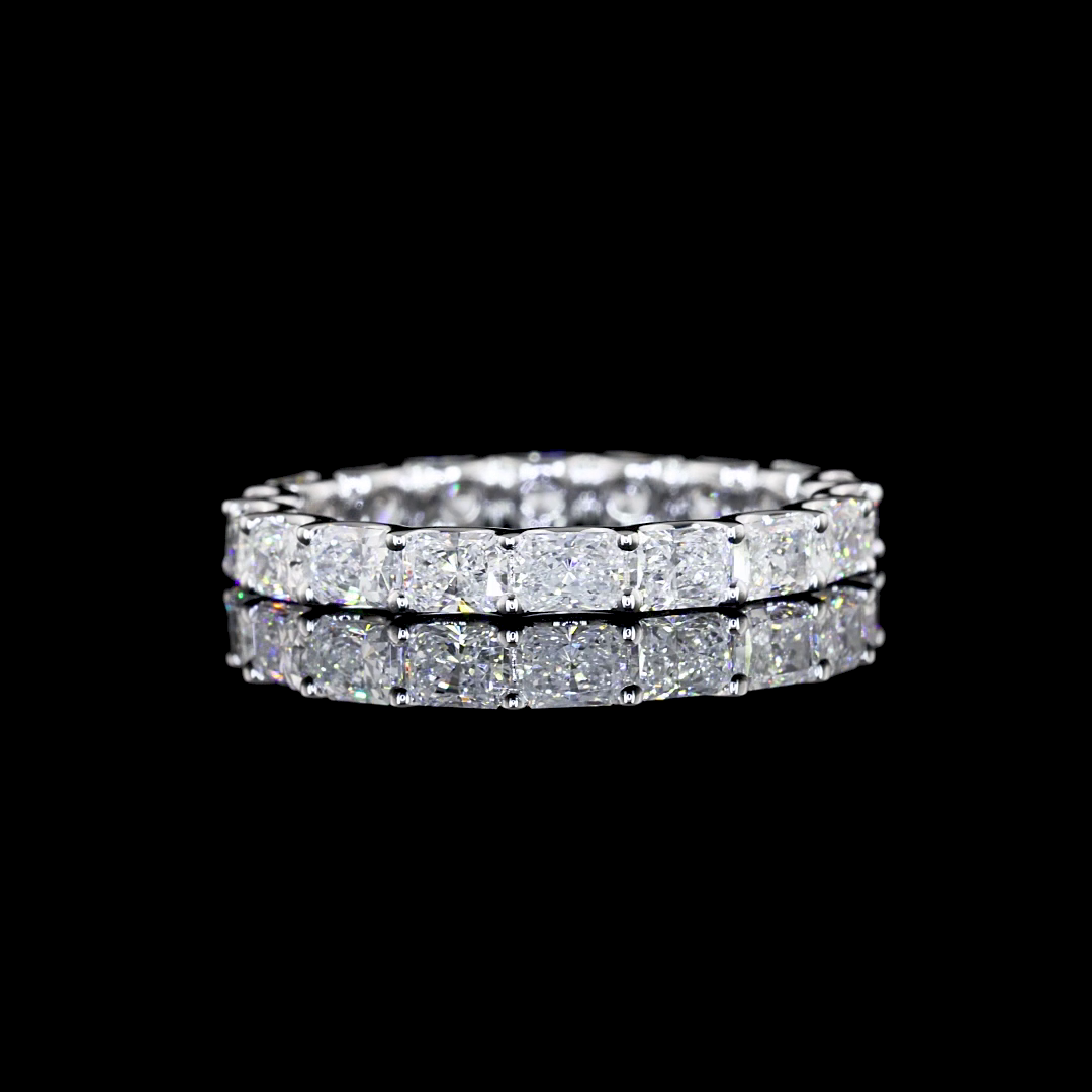 2.00 CTTW Radiant Lab Diamond Full Eternity Sz. 6 14k White Gold E Color and VS Clarity jewelry-spot-usa