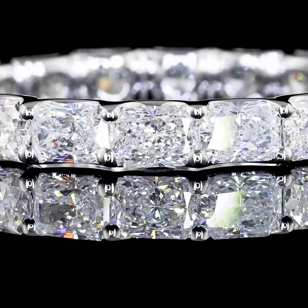 2.00 CTTW Radiant Lab Diamond Full Eternity Sz. 6 14k White Gold E Color and VS Clarity jewelry-spot-usa