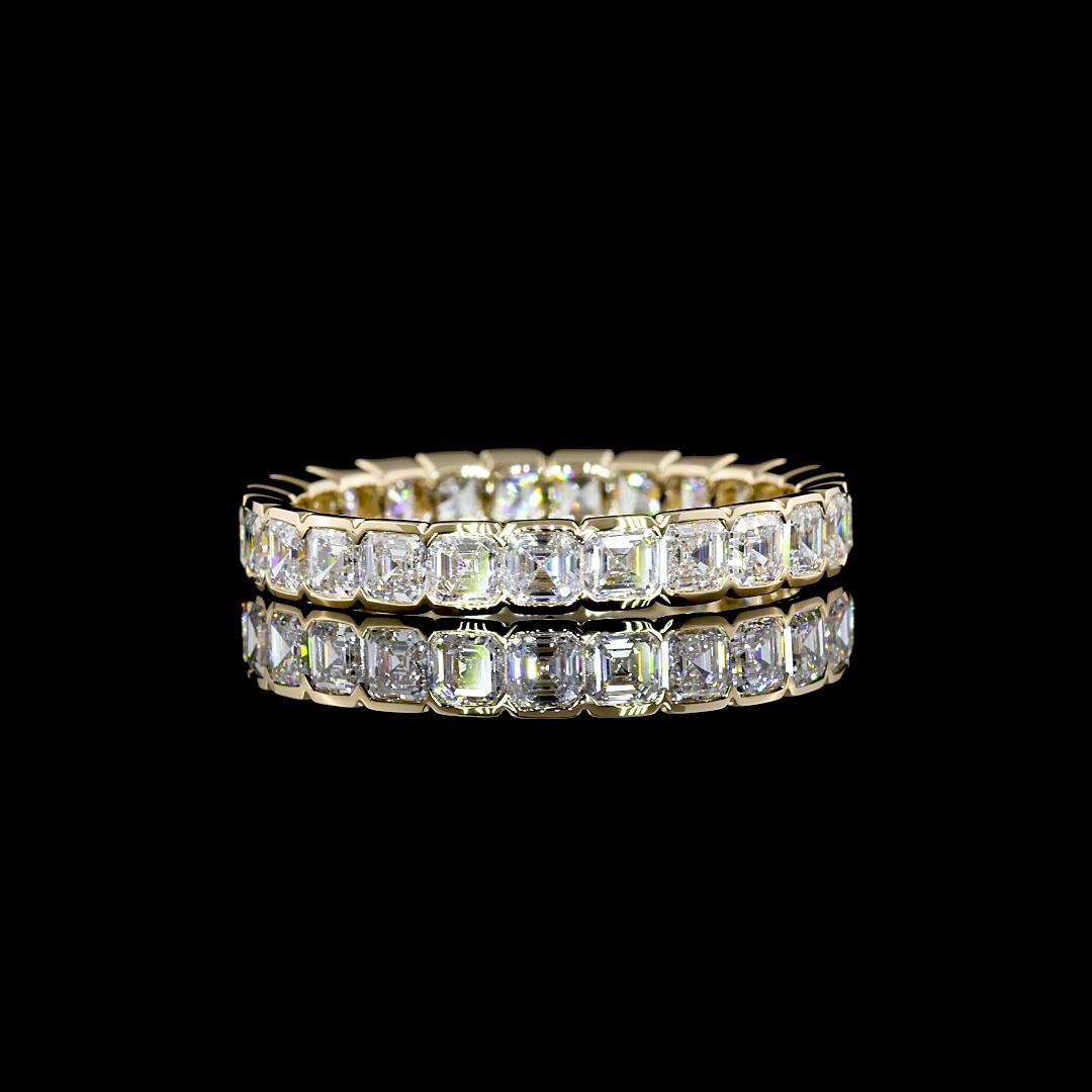 1.98 CTTW Asscher Lab Diamond Full Eternity Sz. 6 (E Color and VS1 Clarity)