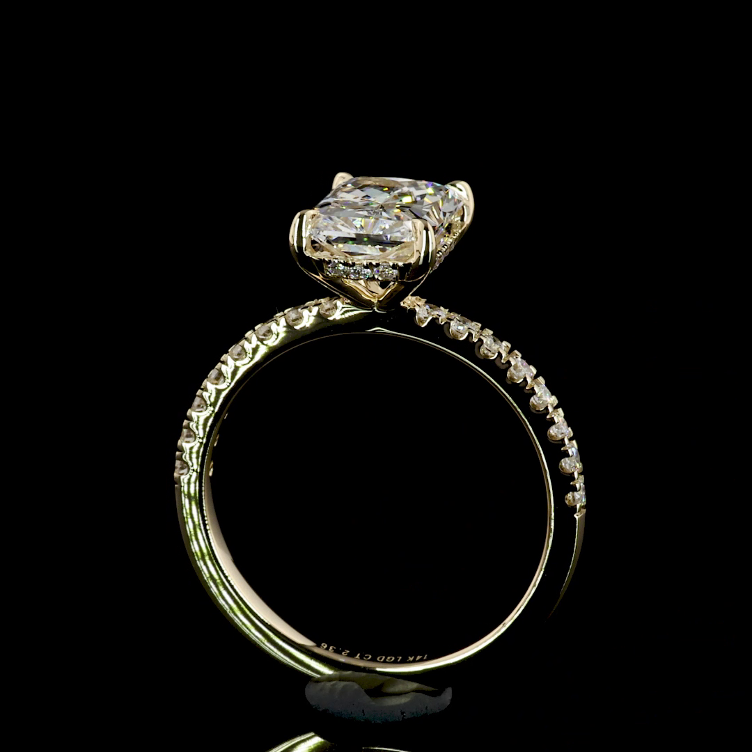 2.34 CTTW Radiant Lab Grown Diamond Hidden Halo Ring Sz. 6 (D Color and VS1 Clarity)