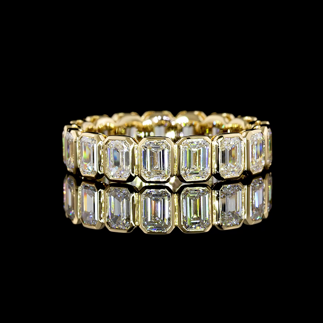 3.03 CTTW Emerald Lab Diamond Full Eternity Sz. 6.5 14k Yellow Gold E/D Color and VS/VS1 Clarity jewelry-spot-usa