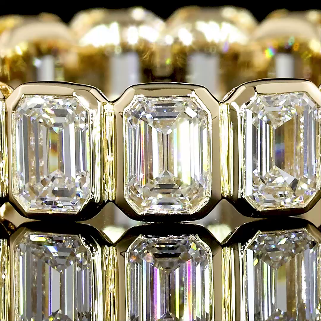 3.03 CTTW Emerald Lab Diamond Full Eternity Sz. 6.5 14k Yellow Gold E/D Color and VS/VS1 Clarity jewelry-spot-usa