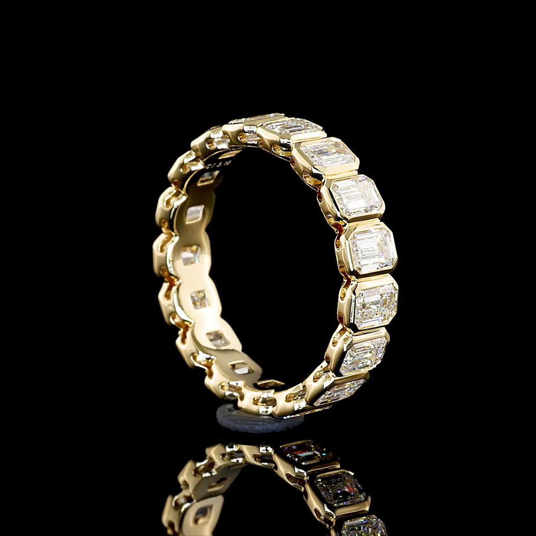 3.03 CTTW Emerald Lab Diamond Full Eternity Sz. 6.5 14k Yellow Gold E/D Color and VS/VS1 Clarity jewelry-spot-usa