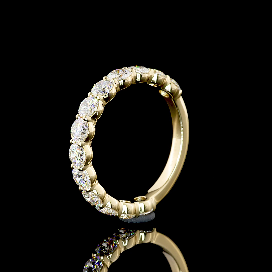 1.97 CTTW Round Lab Diamond 3/4 Eternity Band (E Color and VS Clarity)