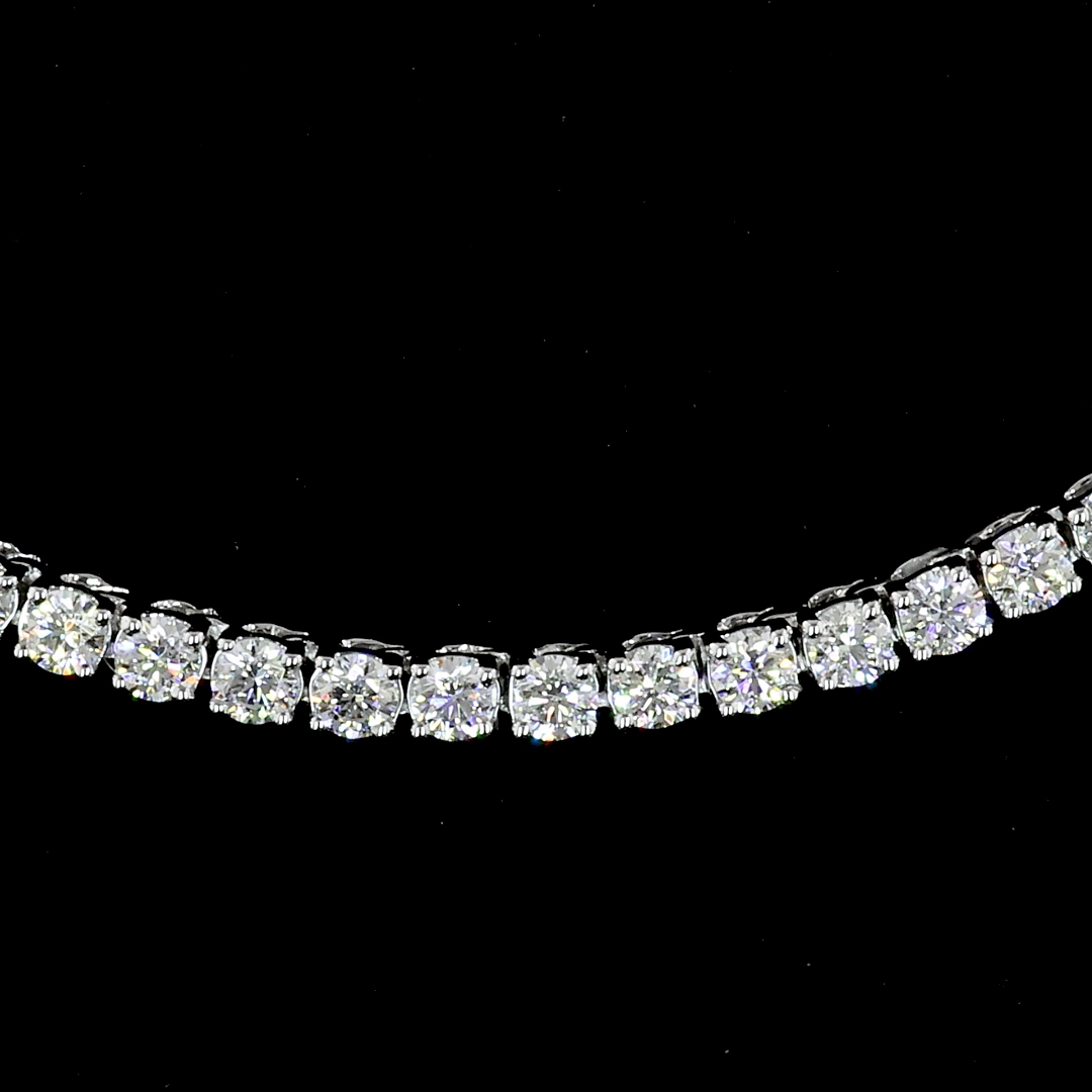 13.94 CTTW Round Lab Diamond Tennis Necklace 16" 14k White Gold E Color and VS Clarity jewelry-spot-usa
