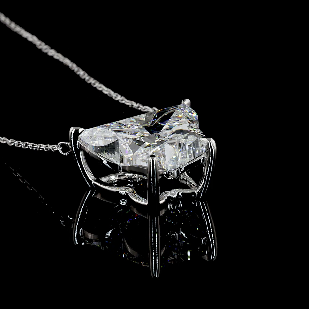 8.86 CT Butterfly Lab Diamond Symbol Necklace Pendant 18" 14k White Gold F Color and VS1 Clarity jewelry-spot-usa