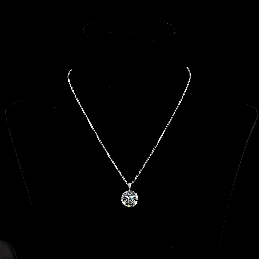 4.79 CTTW Rose Cut Lab Diamond Rose Cut Necklace Pendant (F Color and VS1 Clarity)