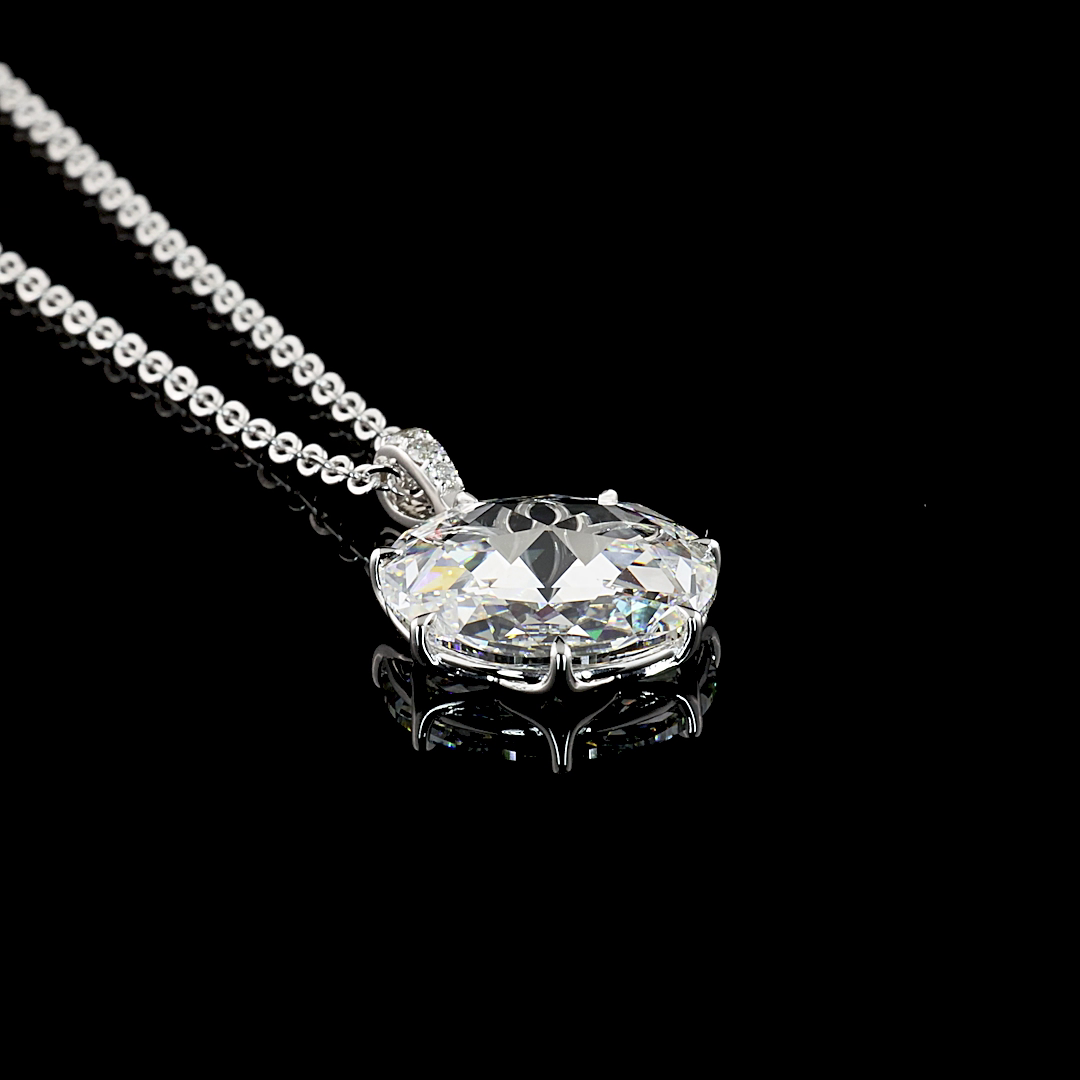 4.79 CTTW Rose Cut Lab Diamond Rose Cut Necklace Pendant (F Color and VS1 Clarity)